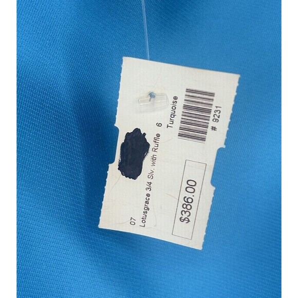 Lotus Grace Rare Women’s 3/4 Ruffle Sleeve Formal Dress Turquoise Size 6 NWT - Picture 9 of 10